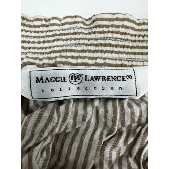 Maggie Lawrence Collection Womens Skirt Size 18-20 Tan White Stripe - Picture 3 of 9